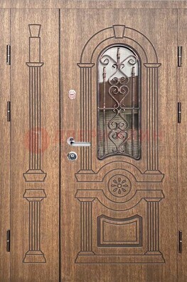 Железная классическая дверь с терморазрывом и рисунком ДВТ-77 в Уфе