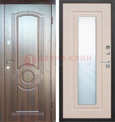 Светло-коричневая дверь c виноритом с узором и филенчатой МДФ ДЗ-120 в Уфе