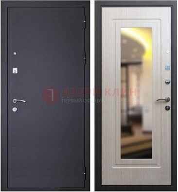 Черная металлическая дверь с зеркалом ДЗ-26 в Уфе